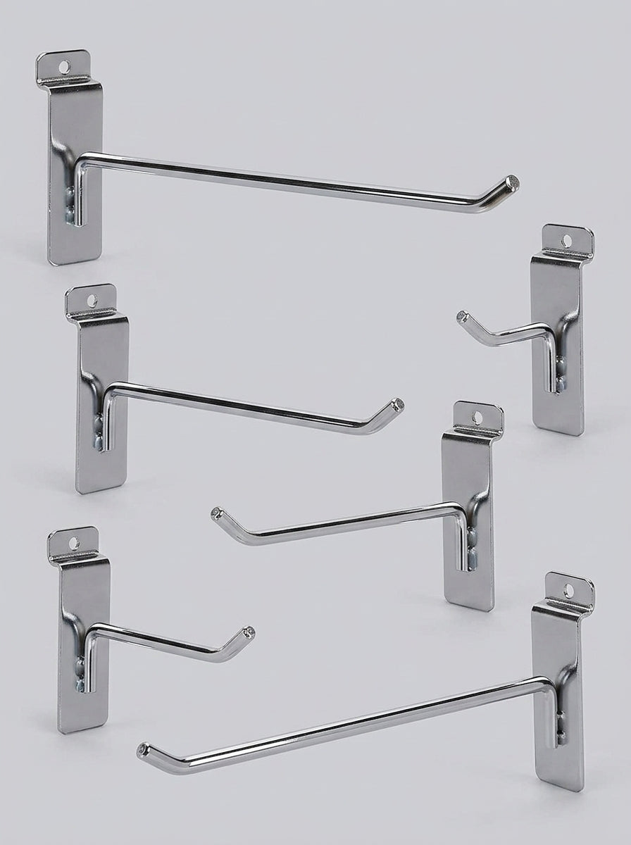 Premium Chrome Slatwall Display Hooks