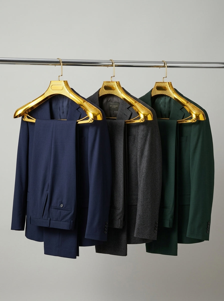 Luxury Gold Suit Hangers with Trouser Bar — Pack of 12