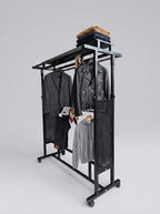 Adjustable double rail garment rack perforated panels – photo 10