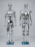 Chrome Male Display Mannequins (Front & Back Set)