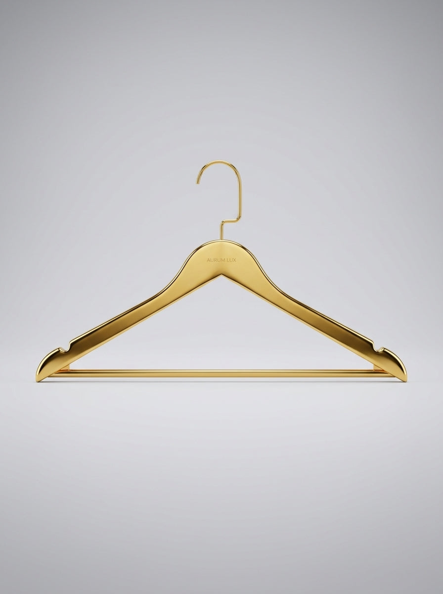 Gold Plastic Garment Hangers — Full Box of 150