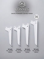 White Metal Shelf Brackets (Pack of 12)
