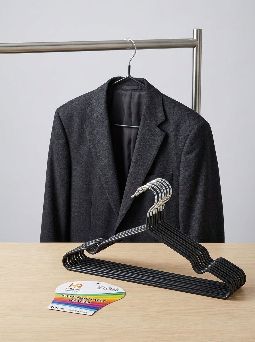 Hongrui HR Anti-Skid Coat Hangers — Pack of 10