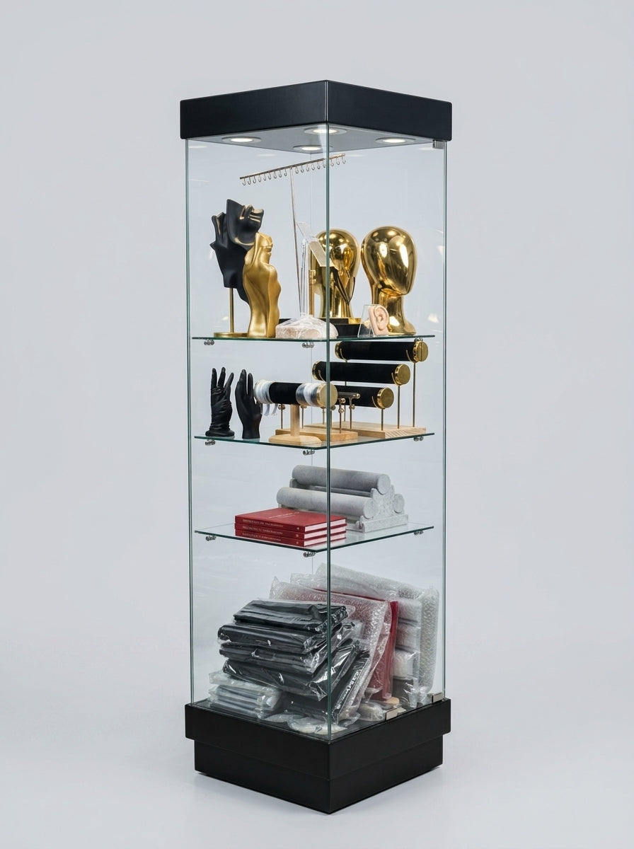 Premium Jewelry Display Showcase 50x50x180cm