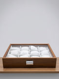 Wooden Watch Box 12-Slot Glass Lid