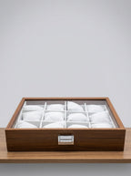 Wooden Watch Box 12-Slot Glass Lid
