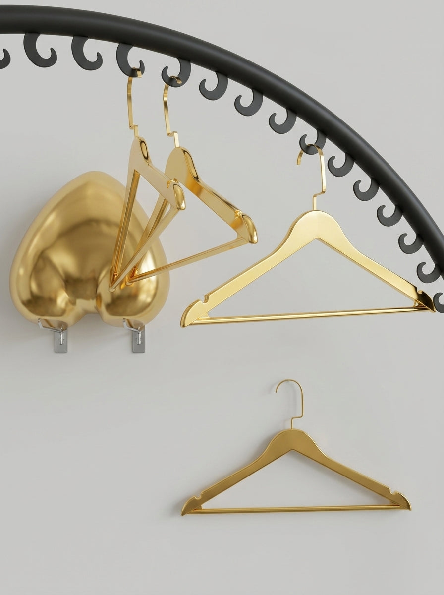 Gold Plastic Garment Hangers — Full Box of 150