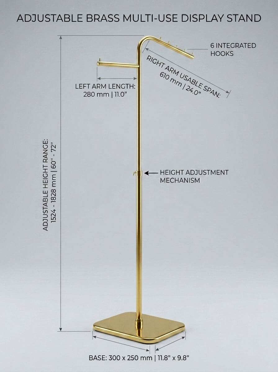 Adjustable Brass Multi-Use Display Stand