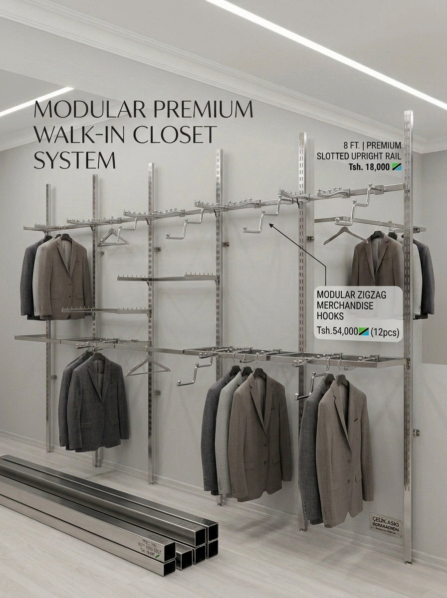 Modular Zigzag Merchandise Hooks – Chrome (12 pcs)
