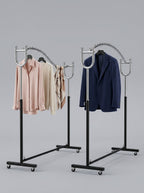 Wave Garment Display Rack – Chrome & Black