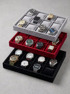 Velvet Watch Display Tray – 12-Slot
