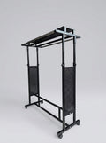 Adjustable double rail garment display rack with perforated panels – shop rack Tanzania