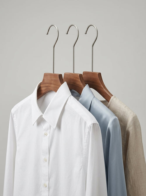 Premium Wooden-Look Plastic Hangers (12pcs)