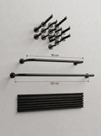 Wide Handle Wall-Mounted Clothing Rail – Matte Black