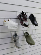 Chrome Wire Shoe Display for Slatwall Display Board Panels (12pcs)