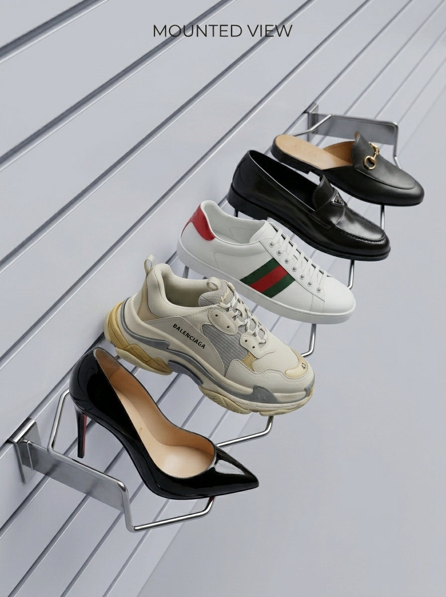 Chrome Zigzag Shoe Display Rack1