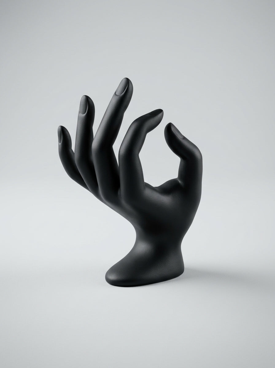 Matte Black Sculptural Hand Mannequin – Ring & Bracelet Display Stand