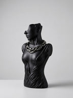 Draped torso bust mannequin matte black necklace display – photo 4