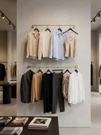 Thin Handle Wall-Mounted Clothing Rail – Gold/Brass