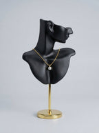 Abstract face bust mannequin on gold stand – photo 2