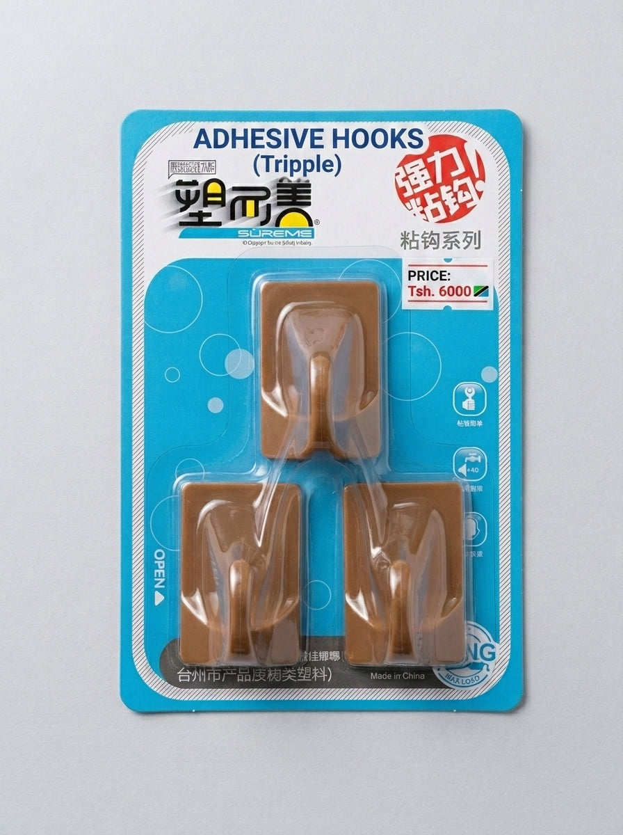 Adhesive Hooks (Triple)