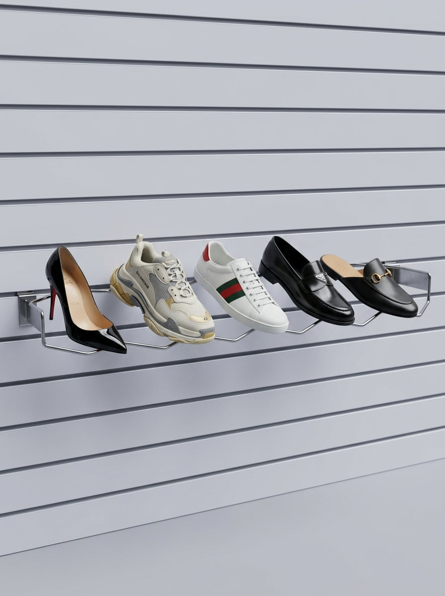 Chrome Zigzag Shoe Display Rack1