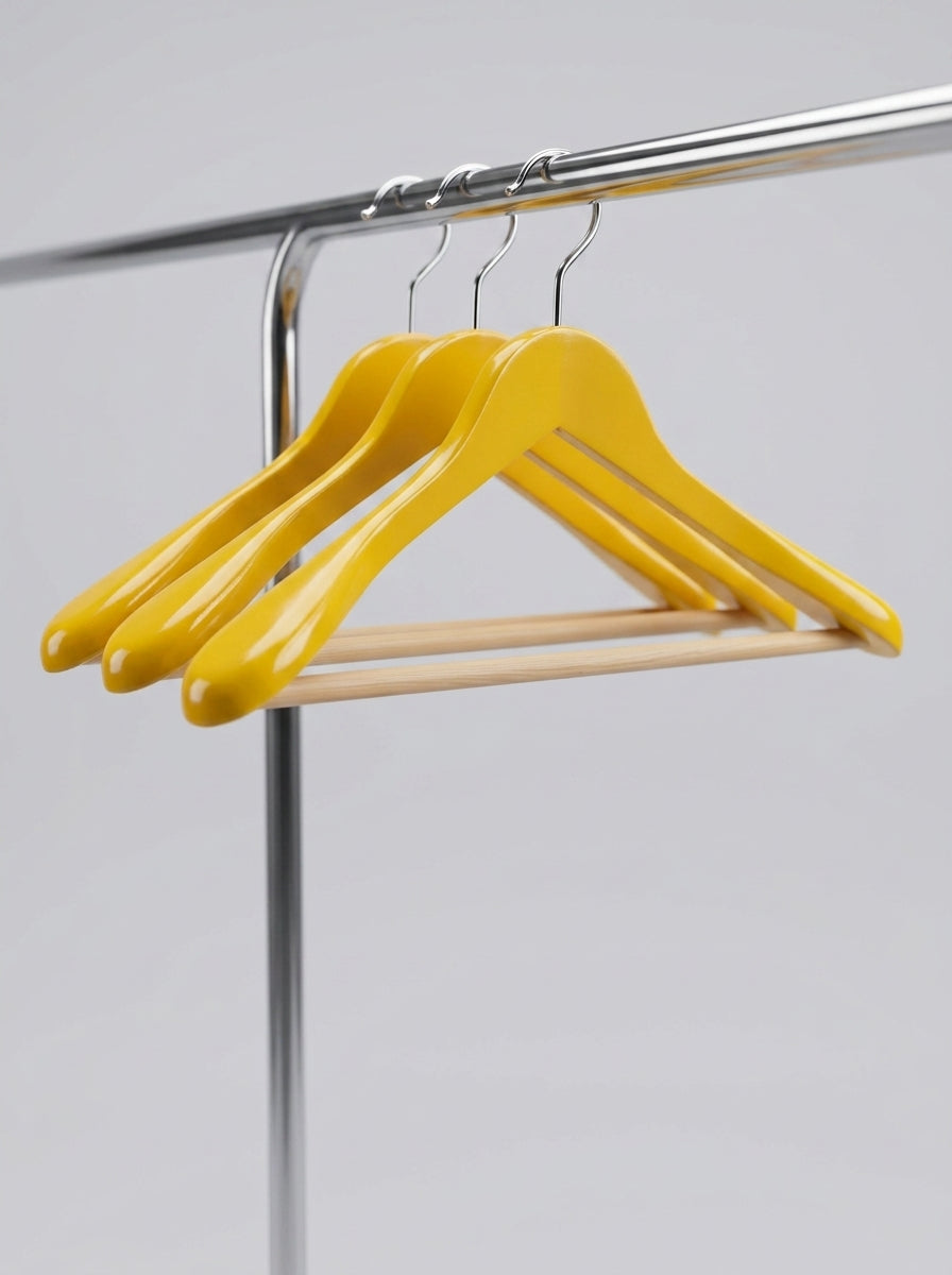 Yellow Wooden Coat Hangers (12pcs)