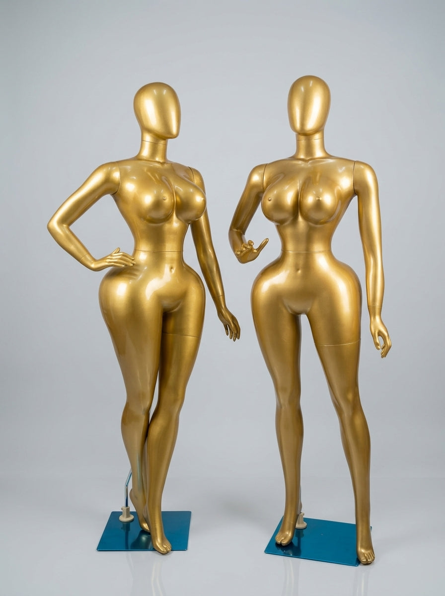 Metallic Gold Plastic BBL Mannequin