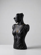Draped torso bust mannequin matte black necklace display – photo 5