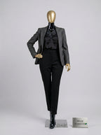 Connec High-Gloss Obsidian & Gold Chrome Female Mannequin (Curvy — Standing)