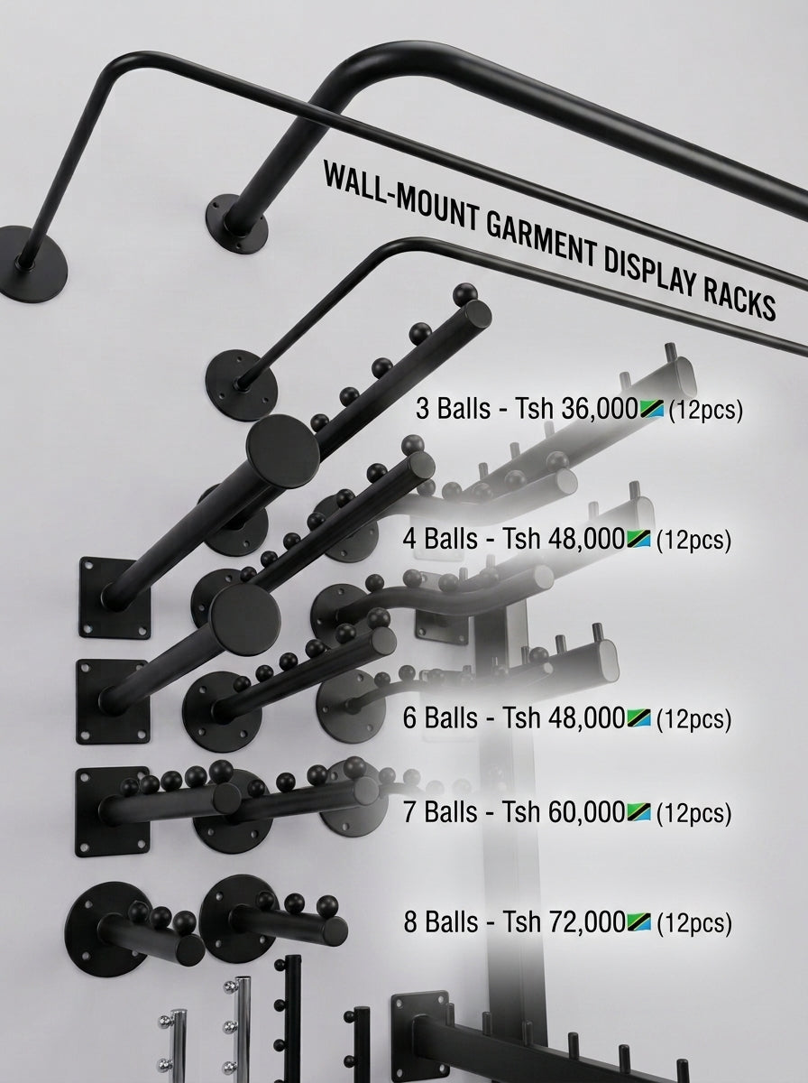 Wall Mount Display Stand with Ball Pegs – 12pcs Set