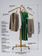 4-Arm Adjustable Pedestal Rack – Polished Brass