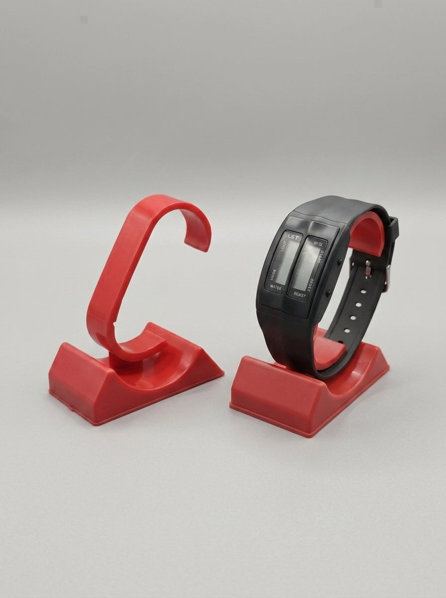 Red C-Hook Watch Display Stand