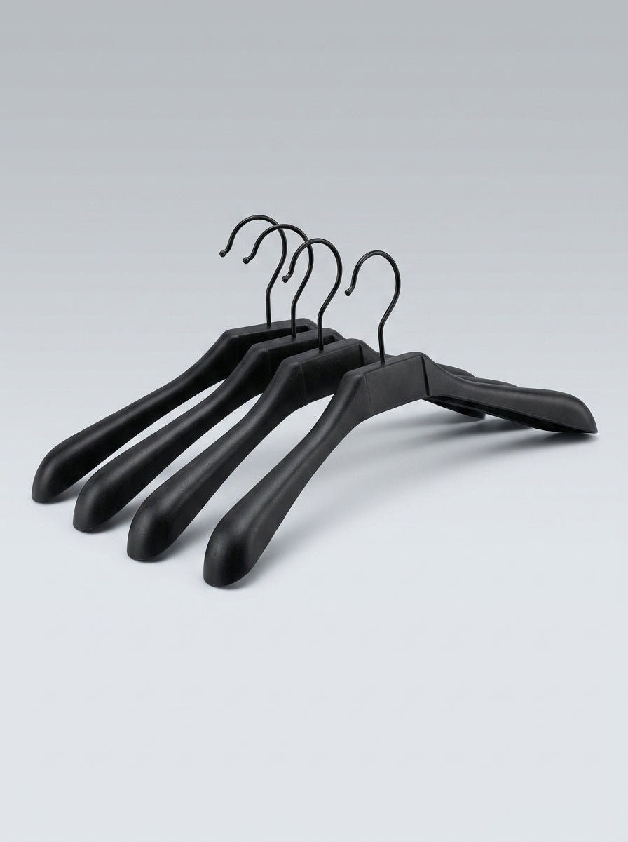 Black Plastic Hangers for Casual Wear (12pcs)