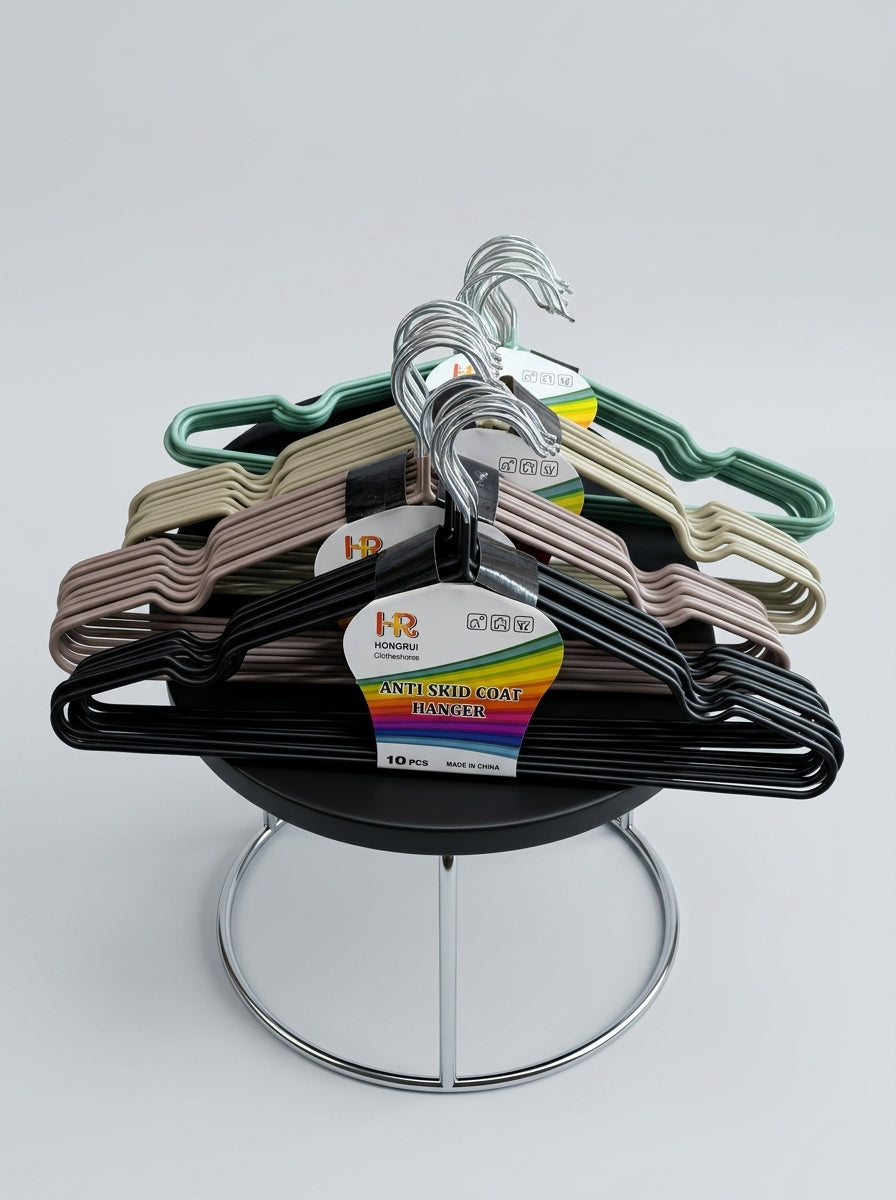 Hongrui HR Anti-Skid Coat Hangers — Pack of 10