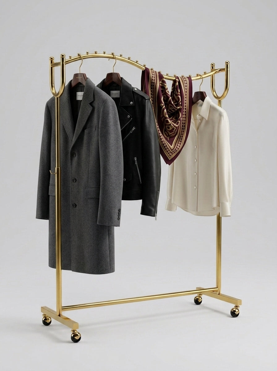 Gold Wave Clothing Display Rack