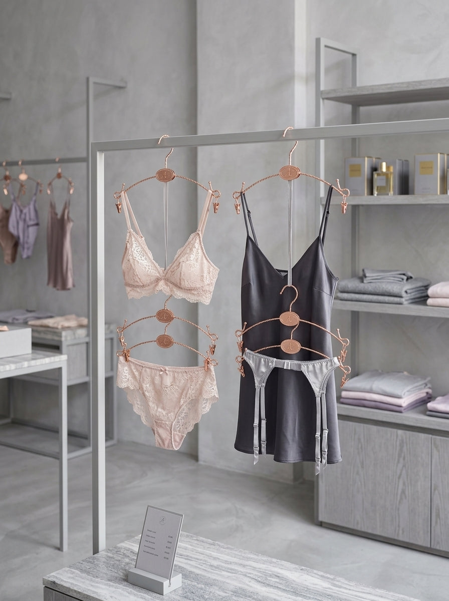 CONNEC Premium Rose Gold Lingerie Hangers (Pack of 10)