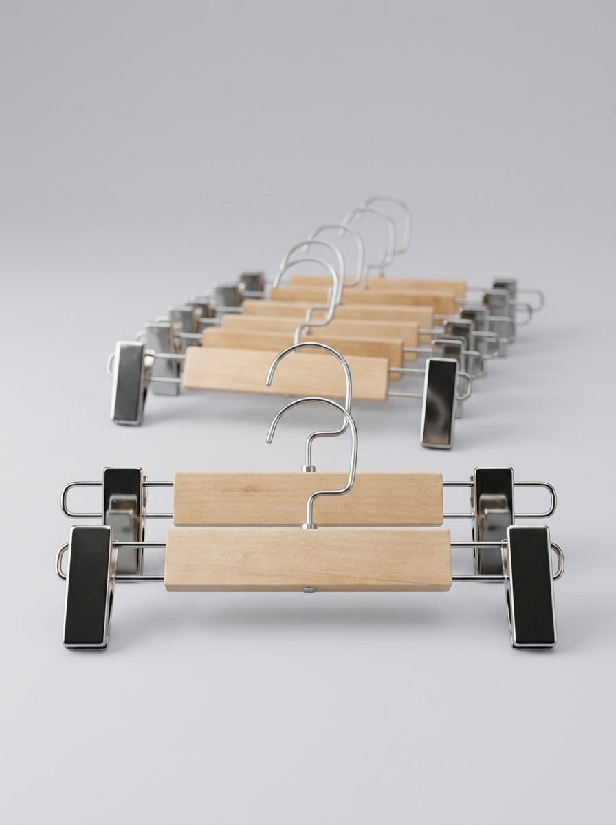 Premium Kids' Wooden Clip Hangers (12pcs)