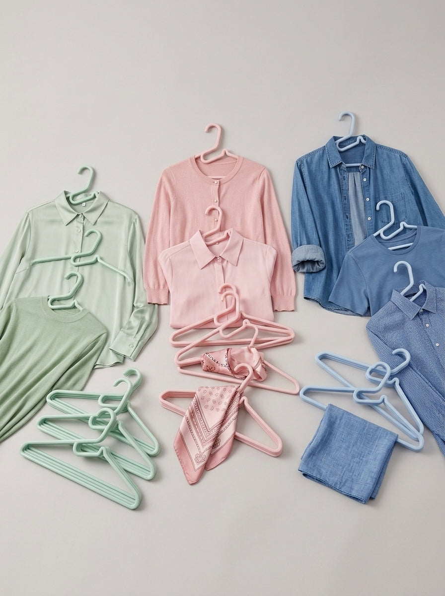 Pastel Hangers – Mint, Pink & Blue Collection (5pcs)