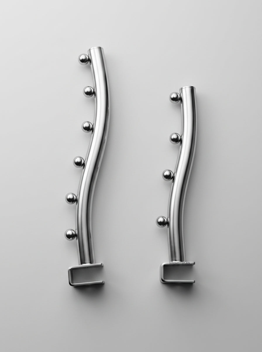 Chrome Waterfall Display Arms – Bar Hook Mount (Slatwall/Crossbar)