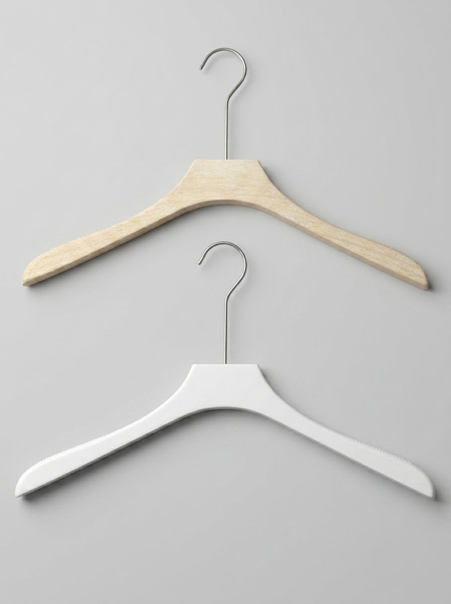 Plastic Hangers Natural & White (12pcs)