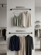 Wall-mounted thin handle clothing rail – photo 2