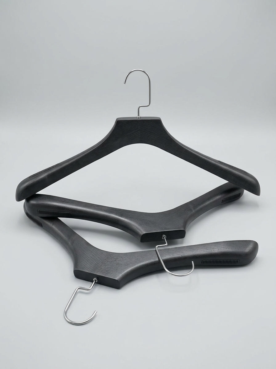 Premium Wide-Shoulder Garment Hanger — Matte Black