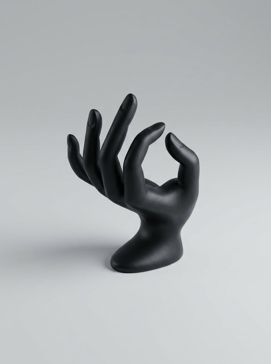 Matte Black Sculptural Hand Mannequin – Ring & Bracelet Display Stand