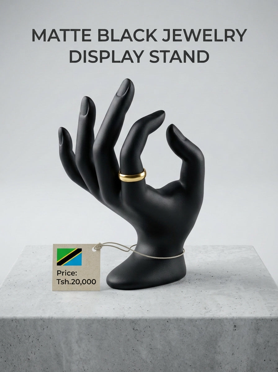 Matte Black Sculptural Hand Mannequin – Ring & Bracelet Display Stand
