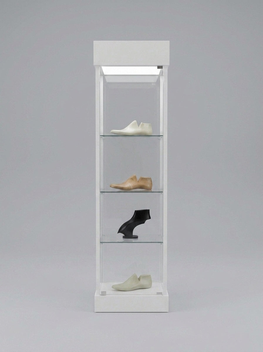 Premium White Glass Display Showcase