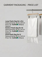 Clear Plastic Garment Packaging Bags (Hangable, 100pcs)