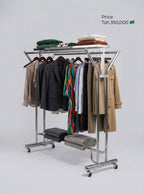 Double Rail Chrome Garment Display Rack
