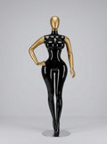 Connec High-Gloss Obsidian & Gold Chrome Female Mannequin (Curvy — Standing)