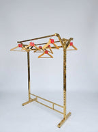 Gold double rail clothing display rack – gold shop rack Tanzania
